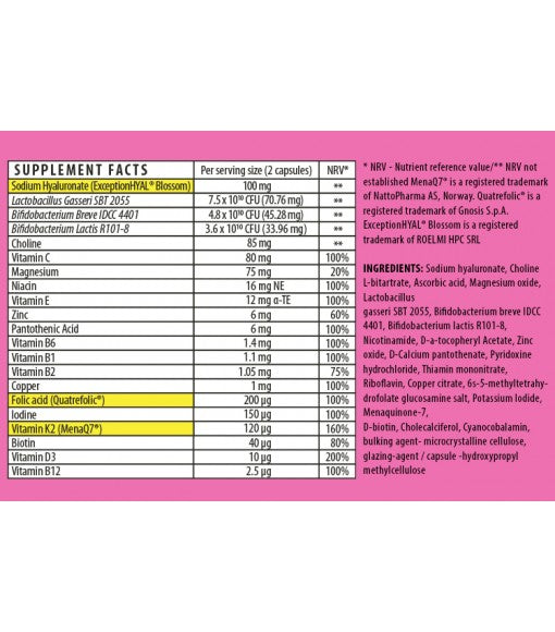 Herboxa MENO 10-IN-1 supplement facts label