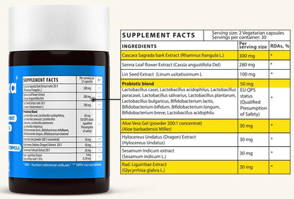 Herboxa Colon supplement facts label